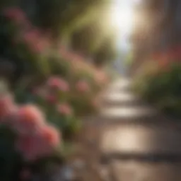 Pathway of Blooming Flowers