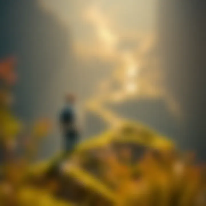 Journey of Self-Discovery Abstract representation of personal growth and discovery