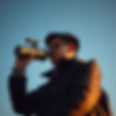 Exploring Future Opportunities A person looking through a telescope representing future career exploration