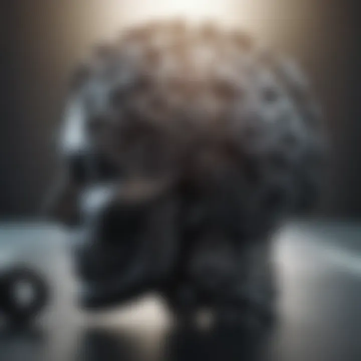 A brain with gears turning, illustrating cognitive function