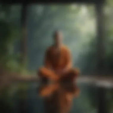 A person meditating in a calm environment representing resilience