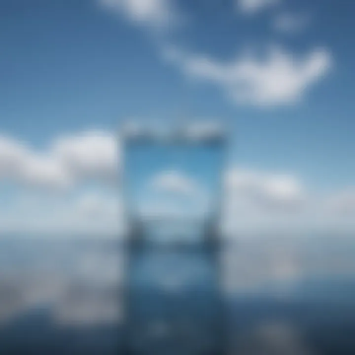 Calm water reflecting blue sky as a metaphor for mental well-being