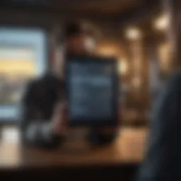 An individual reviewing job listings on a digital device