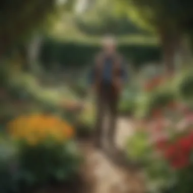Growing Joy A vibrant garden showcasing the joy of gardening in retirement.