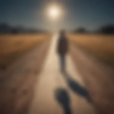 Deciding the Path to Liberation A person standing at a crossroads representing choices