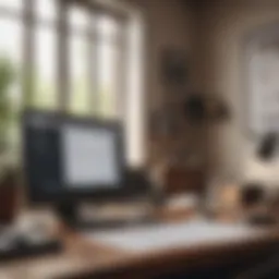 A professional workspace with a resignation letter on the desk