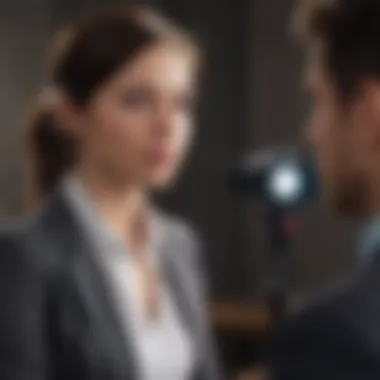 Practicing Interview Responses with Confidence An individual practicing interview responses with a confident demeanor