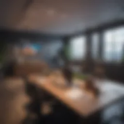 A vibrant office environment showcasing employee recognition