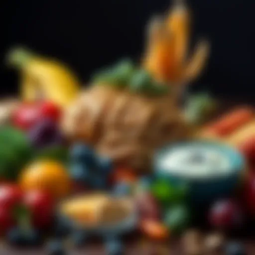 Colorful array of brain-boosting foods