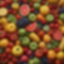 A vibrant display of colorful fruits and vegetables highlighting their nutritional benefits.