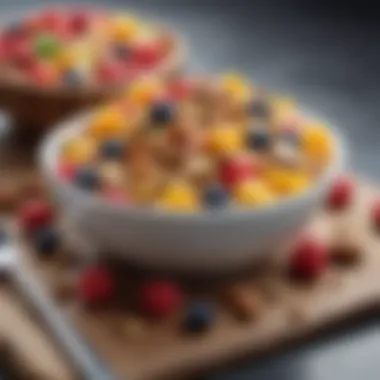 Nutrient-Packed Morning Delight Healthy breakfast bowl with colorful fruits and nuts