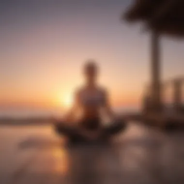 Sunrise Yoga Practice Yoga mat with sunrise background