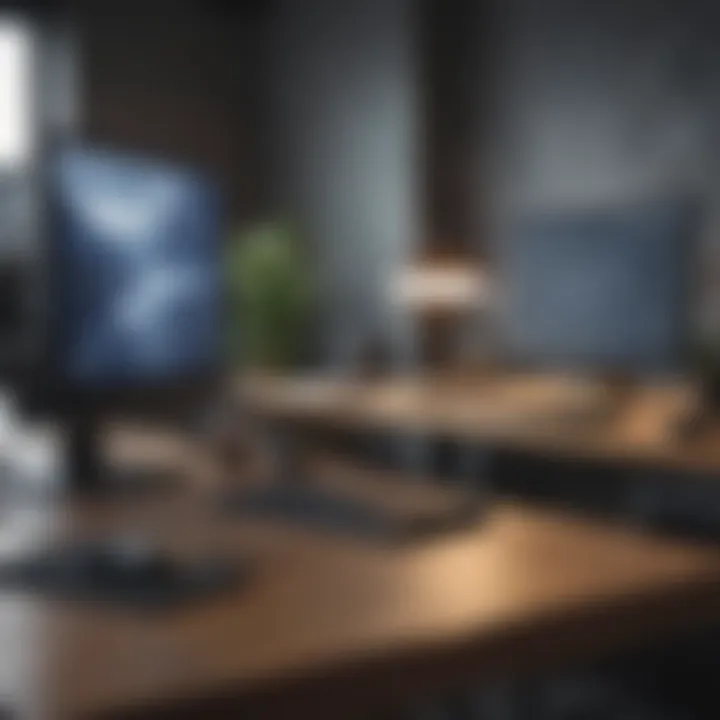 A modern workspace showcasing technology integration
