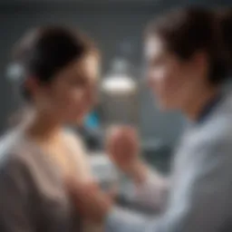 Healthcare professional engaging with a patient in a clinical setting