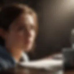 A thoughtful professional analyzing performance reviews