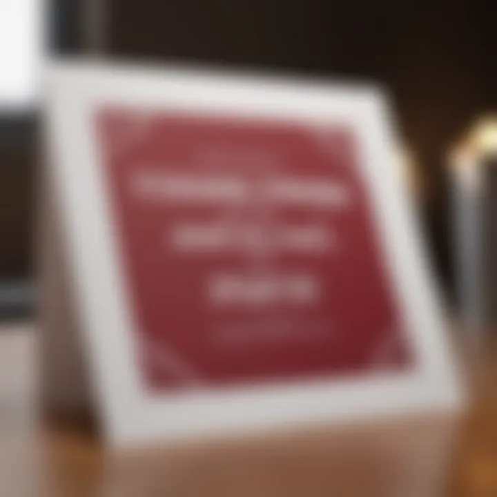 A close-up of a personalized thank you card with a signature