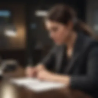 Reflecting on Interview Insights A thoughtful individual reviewing notes after an interview