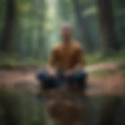 Calm and focused individual practicing mindfulness in a serene environment.