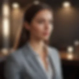 A professional individual presenting confidently during an interview.
