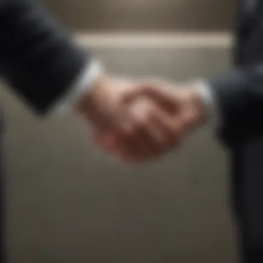 Professional handshake in a corporate setting