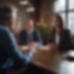 Professional discussing feedback with boss in office