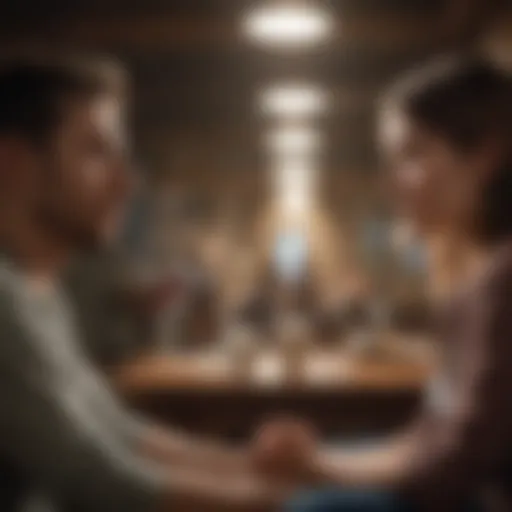 A couple sitting apart, showing emotional distance