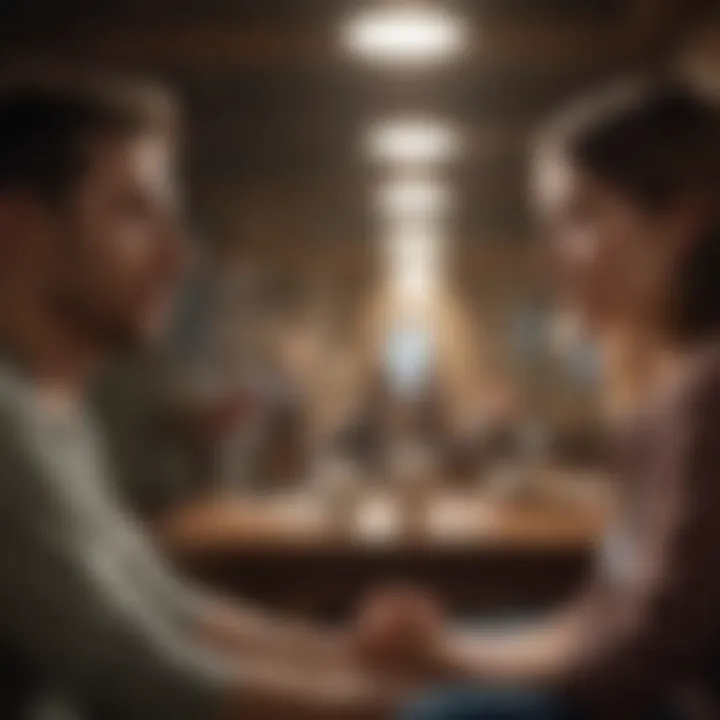 A couple sitting apart, showing emotional distance