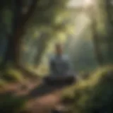 Person meditating in nature