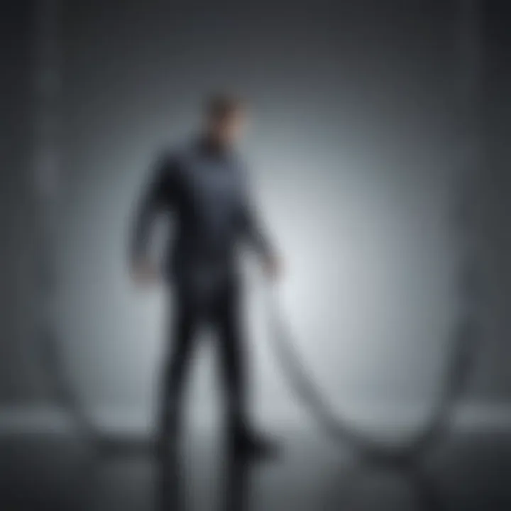 Conceptual illustration of a person breaking free from chains symbolizing job dissatisfaction