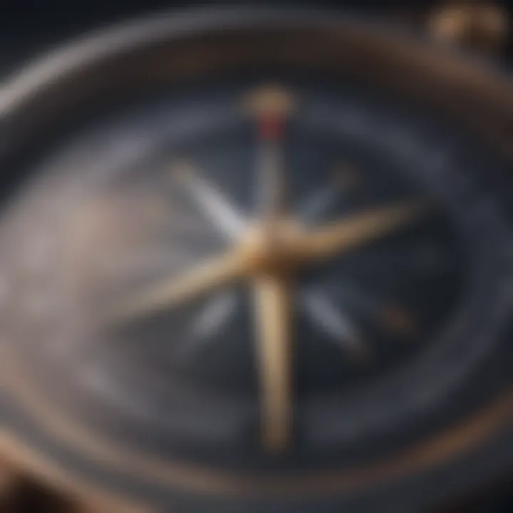 Symbolic image of a compass pointing towards a bright future in one's career