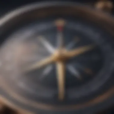 Compass to Success Symbolic image of a compass pointing towards a bright future in one's career