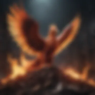 Visual metaphor of a phoenix rising from the ashes representing career revitalization