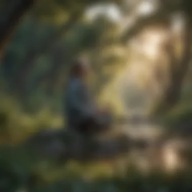 Serenity in Nature Illustration of person meditating in nature