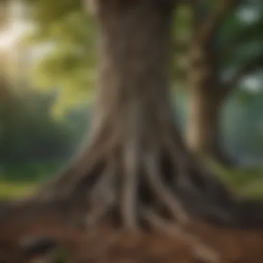 Strength in Deeply Rooted Resilience Roots of a tree firmly planted in the ground