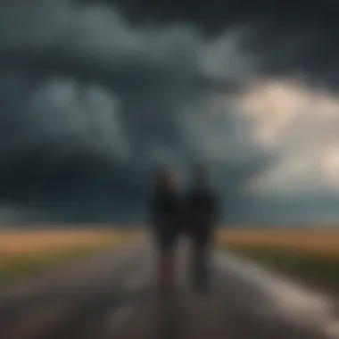 Dark storm clouds looming over a couple symbolizing the presence of toxicity in their relationship