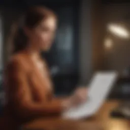 A candidate thoughtfully reviewing a list of questions before the final interview.