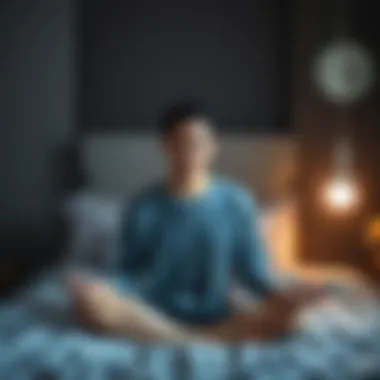 A person practicing meditation before bedtime