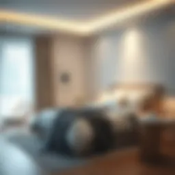 A tranquil bedroom environment with soft lighting