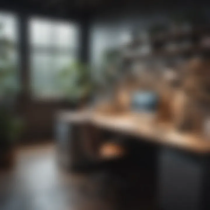A serene workspace arranged meticulously, highlighting organization and clarity.