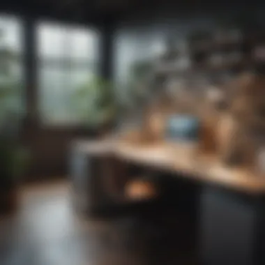Clarity and Organization: A Workspace for Success A serene workspace arranged meticulously, highlighting organization and clarity.