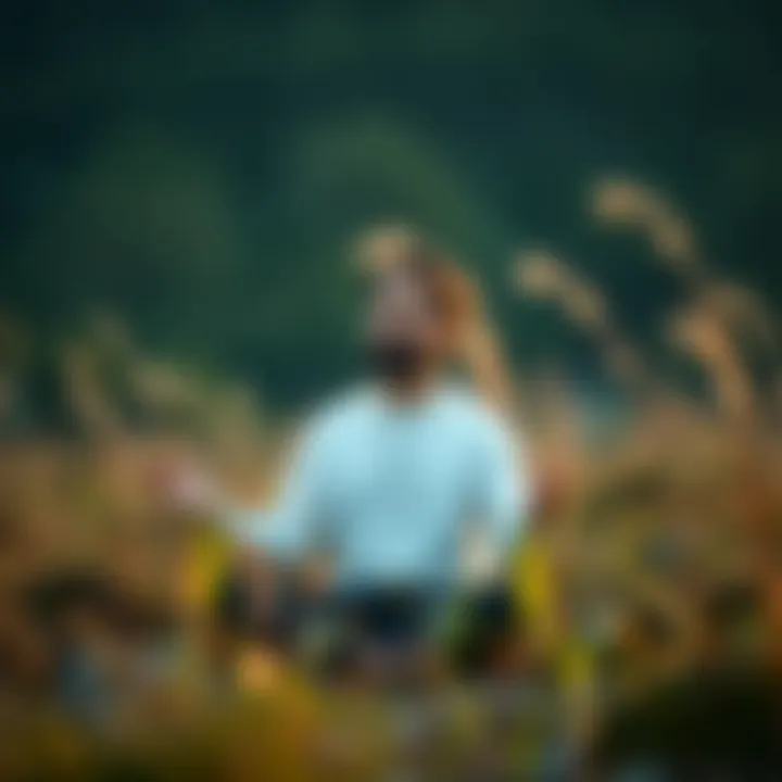 Mindfulness and Resilience in Nature A person meditating in nature, representing mindfulness and resilience