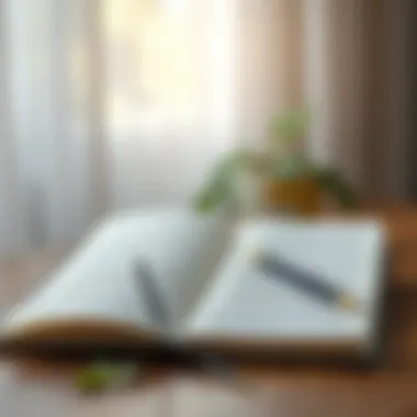 Reflection and Planning for Improvement An open notebook with a pen, symbolizing reflection and planning