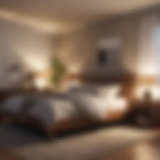 A serene bedroom environment promoting restful sleep