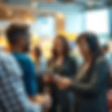 A vibrant customer interaction scene showcasing engagement.