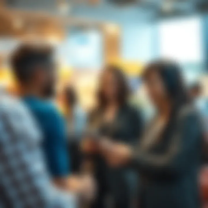 A vibrant customer interaction scene showcasing engagement.