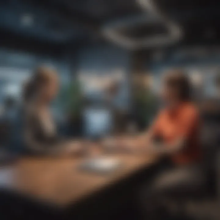 A workplace environment showcasing collaboration and engagement