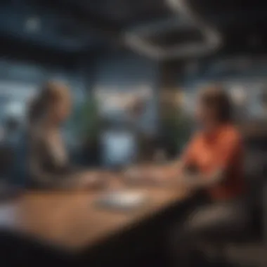 Fostering a Supportive Work Atmosphere A workplace environment showcasing collaboration and engagement