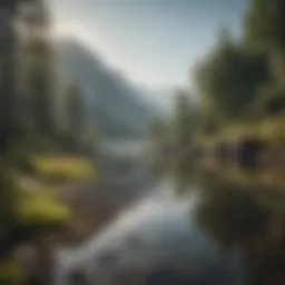 A serene landscape illustrating the contrast between stress and relaxation