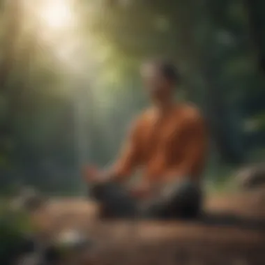 Individual meditating in a peaceful environment