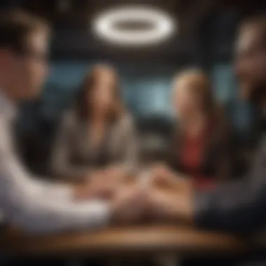 Engagement and Collaboration in Leadership A leader engaging with their team in a collaborative setting